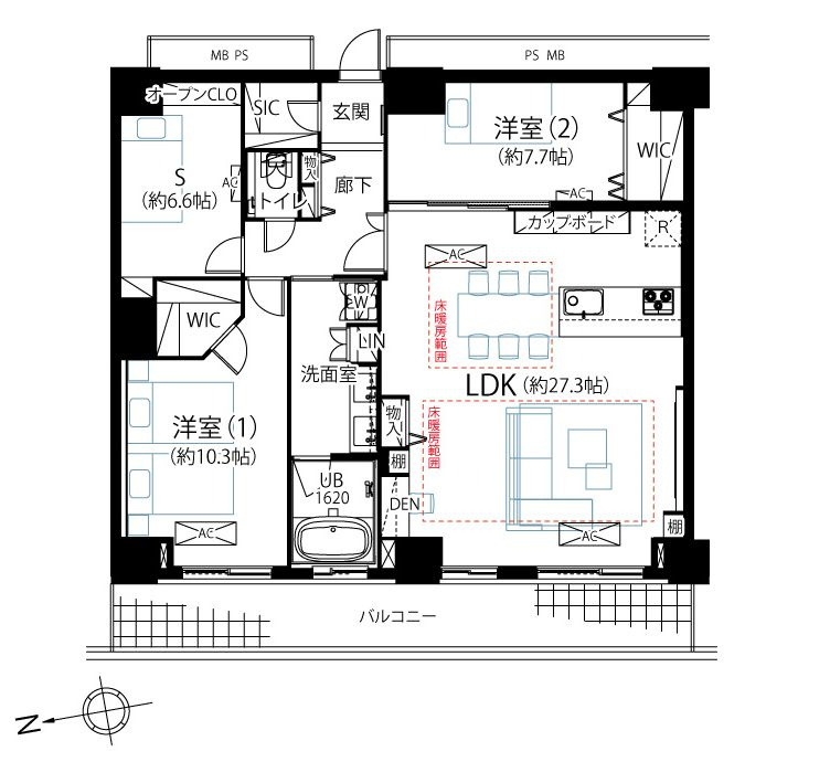 WコンフォートタワーズWESTの間取り|39階部分・日当り・通風・眺望良好。新規リノベーション施工が完了致しましたのでいつでも内覧が可能です。安心のアフターサービス保証付きですのでご購入後も安心して暮らせます。