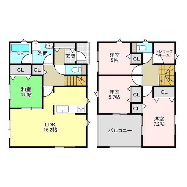 吉野町　新築戸建ての間取り|6帖のゆとりあるバルコニーが魅力の4LDKです。