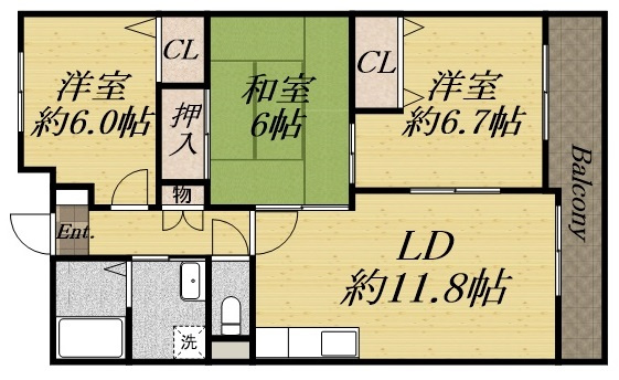 メルベーユ宝塚の間取り