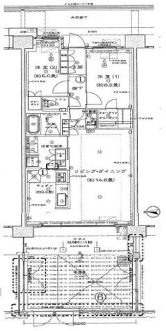 三鷹市下連雀５丁目の中古マンションの間取り