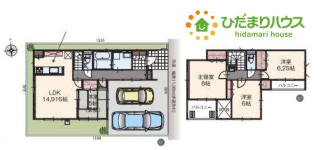 熊谷市柿沼　新築一戸建て　いろどりアイタウン　01の間取り