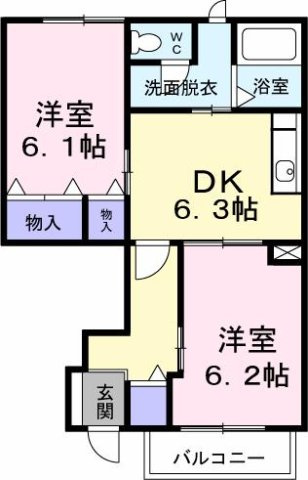 パレス・ニュールミネⅡ　Ａの間取り