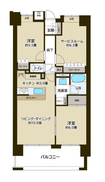 月々7万円台～　中古マンション　エバーグリーン若葉