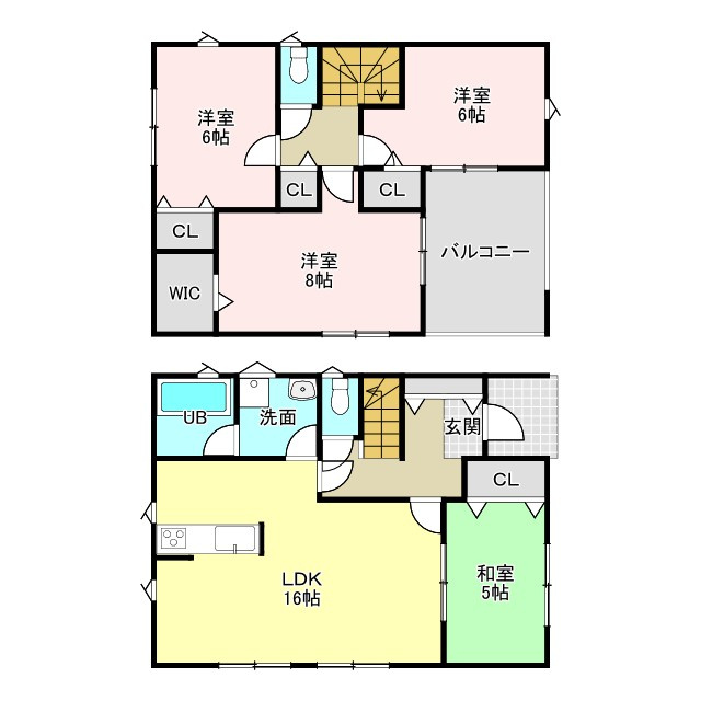 吉野町　新築戸建ての間取り|南面リビングが魅力の4LDKです。