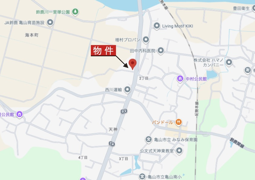 亀山市天神2丁目《1号棟》の地図|広域Map