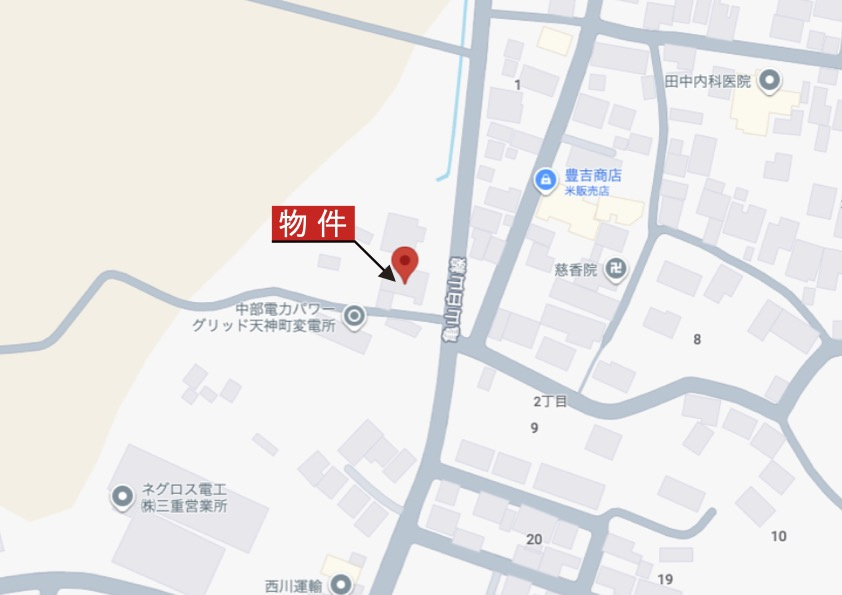 亀山市天神2丁目《1号棟》の地図|詳細Map