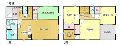 【区画図】 | 鈴鹿市南玉垣町《1号棟》 | 駐車スペース4台(普2台・軽2台)