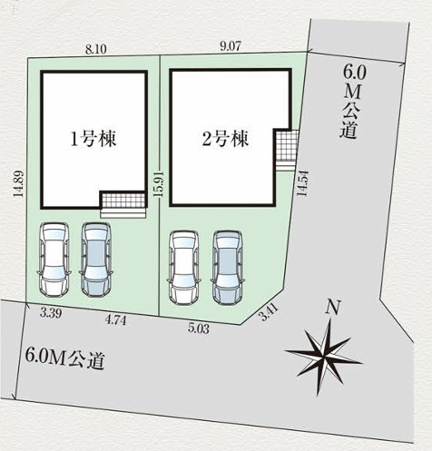 グラファーレ成田市橋賀台１丁目６期の区画図