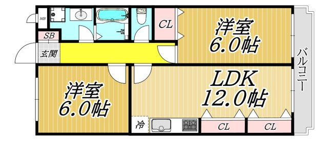 フリーダム武庫の里Ⅱの間取り