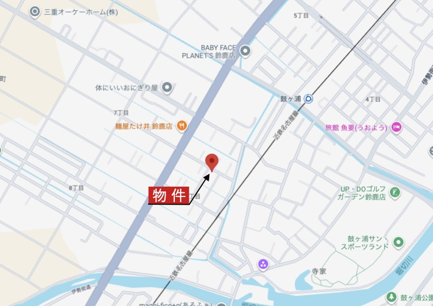 鈴鹿市寺家6丁目《2号棟》の地図|広域Map