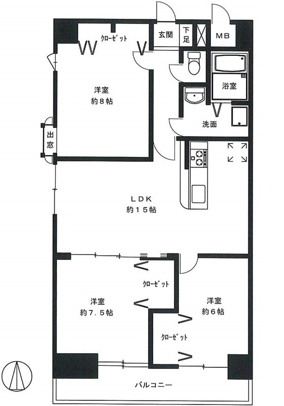 チサンマンション平和大通りⅡの間取り