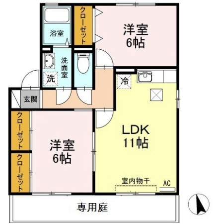 徳島市八万町夷山のアパートの間取り