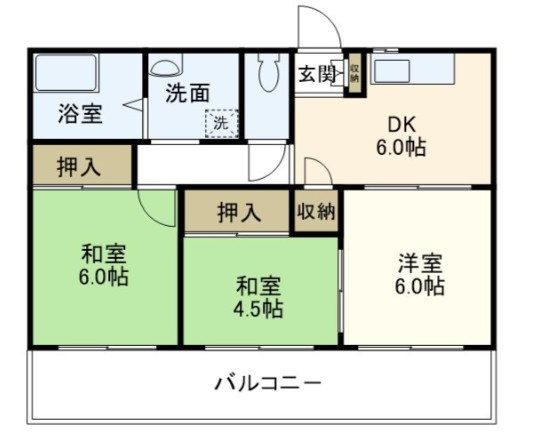【間取り】 | コートパル戸塚 | ご家族におすすめの3DKの間取りです！