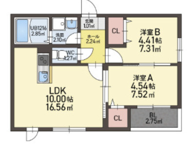レガリア西町の間取り|※別号室の間取りになります。