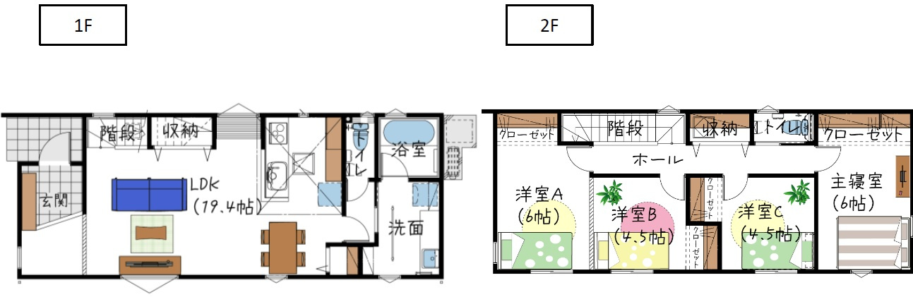 熊本市南区砂原町の新築一戸建の間取り