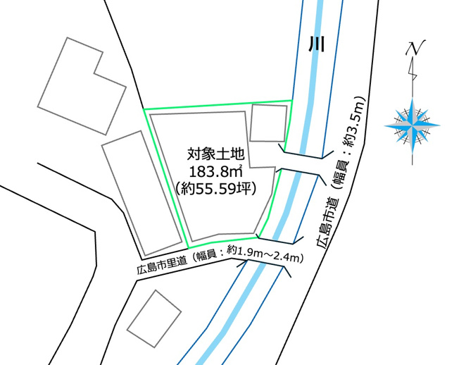 【土地図】 | 船越1丁目　広々55坪！