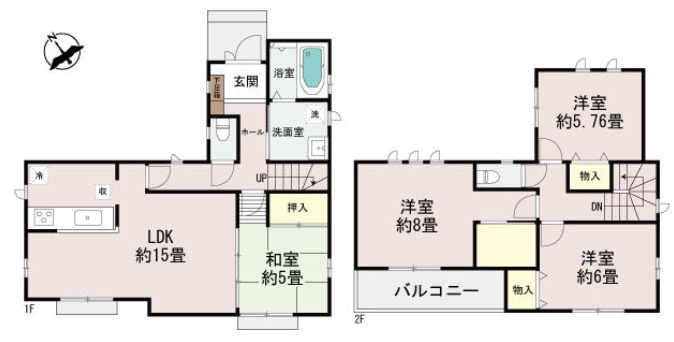 明石市二見町東二見1期（全7棟）F号棟の間取り|4LDK＋WICです。