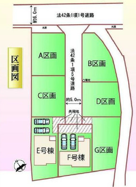 明石市二見町東二見1期（全7棟）F号棟の区画図|F号棟です。