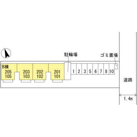サンファミール　Ｂの区画図
