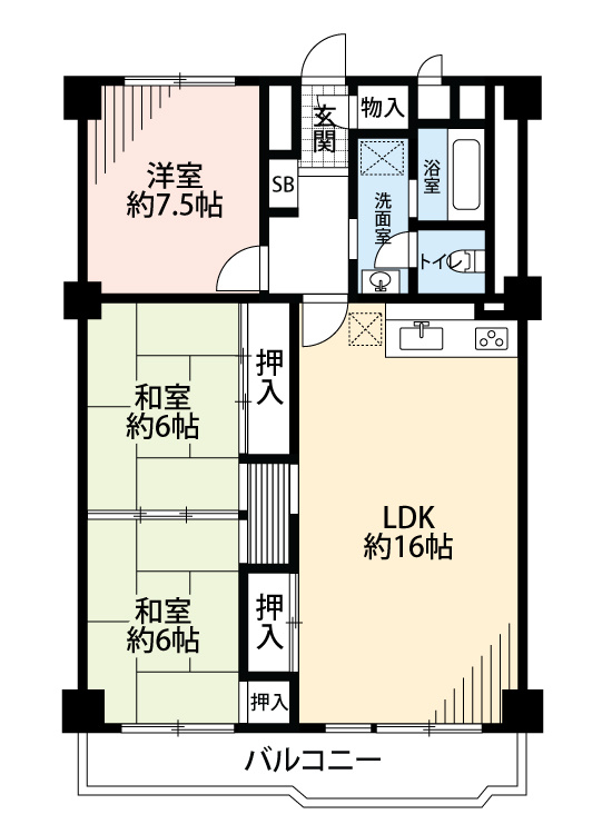 五反野住宅の間取り
