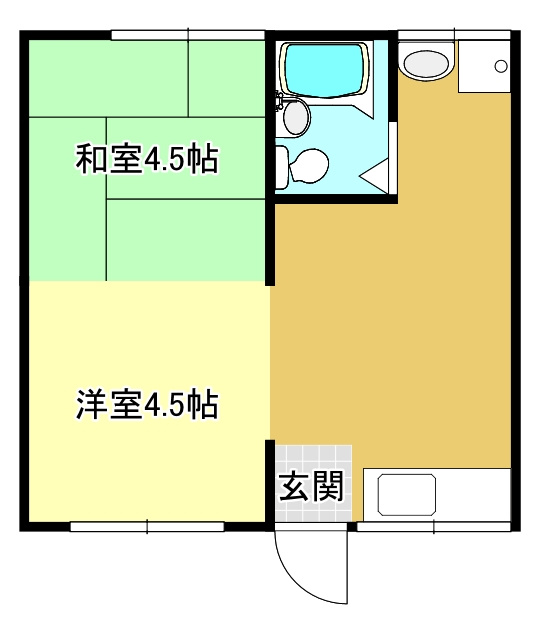 鎌田　貸アパート　ミリオンB棟の間取り