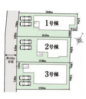 【区画図】 | 鶴ヶ島市中新田　全3棟　3号棟 | 3号棟