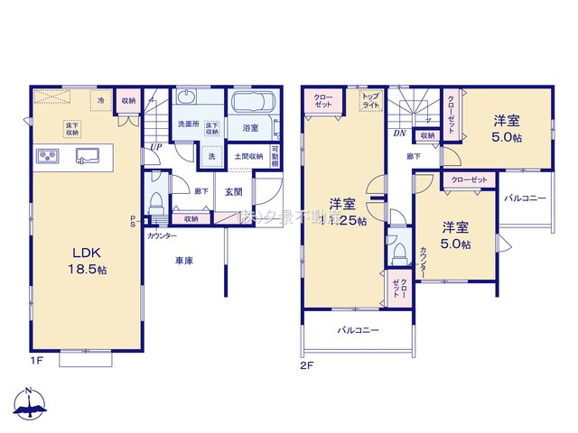 《仲介手数料無料》北区大成町４丁目340-10新築一戸建てブルーミングガーデンの間取り