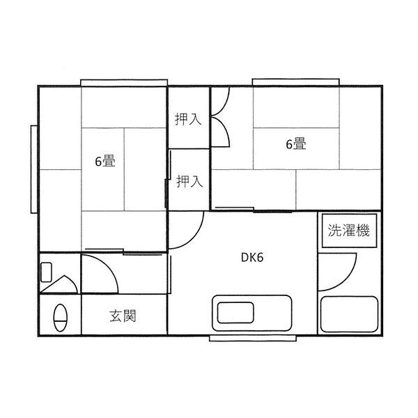 勝川町9丁目岡島貸家の間取り
