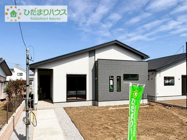 【外観】 | つくば市高野3期　新築戸建　1号棟 | 敷地広々97坪！！広ーいお庭で家庭菜園なども実現できちゃいますね(*^^)v