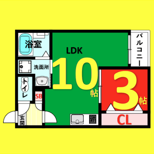 Warren tobeⅠ　名古屋市賃貸　仲介手数料無料の間取り
