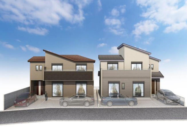 【外観パース】 | 八尾市福万寺町4丁目　【B号棟/全2棟】