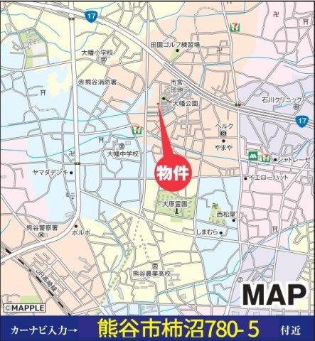 【仲介手数料無料】新築戸建　熊谷市柿沼780-4（全1棟）の地図
