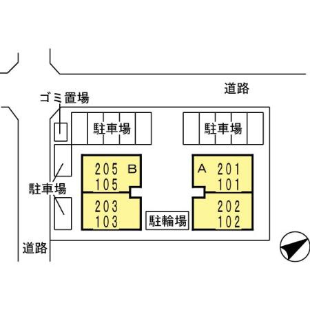 セジュール　クレスト　B棟の区画図