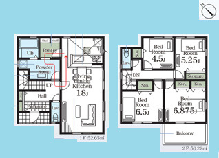 【間取り】 | 千葉市花見川区こてはし台一丁目　新築分譲住宅２号棟 | 千葉市花見川区こてはし台１丁目　２号棟　４LDK