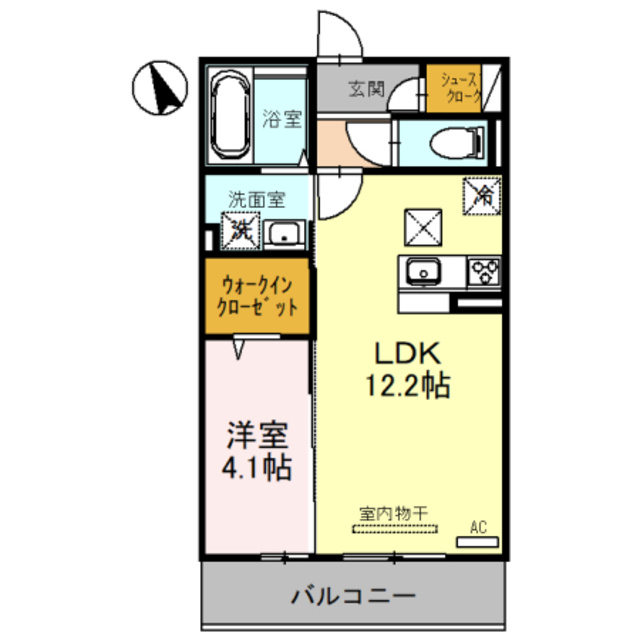 アリュールの間取り|人気の1ＬＤＫです。