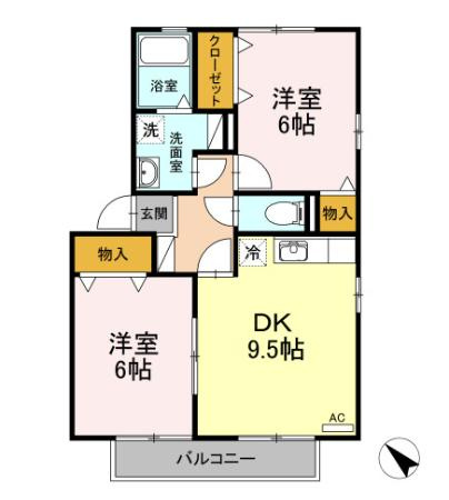 カーサソレイユ　Ｂ棟　　刈谷市近郊の賃貸はクラスホーム刈谷店の間取り