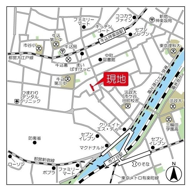 アーバンコート市ヶ谷の地図