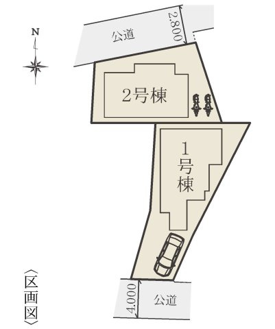 【横浜市西区元久保町10-1全2棟新築戸建て】★仲介手数料無料★（富士見台小学校・岩井原中学校）の区画図