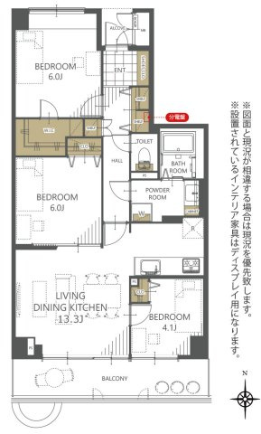 パークフィールドみさとテラ・ウエスト3街区1号館の間取り|2026年3月室内新規リノベーション済みの3LDKのお部屋