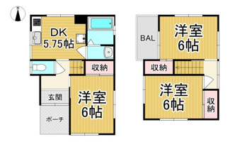 【間取り】 | 川西市東畦野５丁目6の17　中古一戸建て