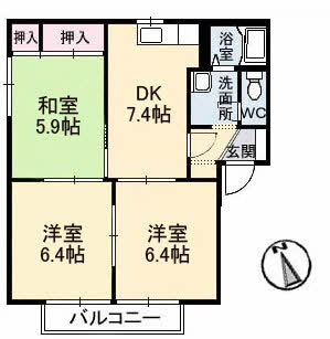 【間取り】 | サニーズ福庭　A棟