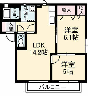 【間取り】 | サニーズ福庭Ⅱ　D棟