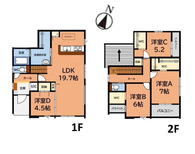 【間取り】 | 那珂川市片縄西5丁目3期　1号棟（全1棟）【仲介手数料無料・0円】 | 平日、土日祝日もお好きな日時にご見学可能です。お気軽にお問合せ下さい。