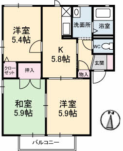 アンソレイエ21A棟の間取り