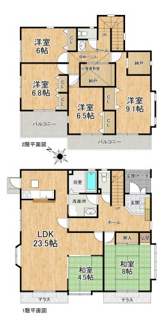 神戸市北区星和台1丁目戸建の間取り