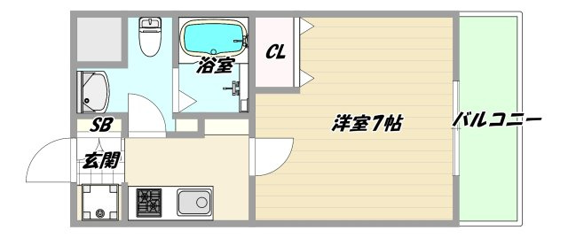 大阪市東淀川区淡路１丁目の賃貸マンションの間取り