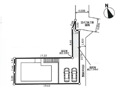 厚木市温水西1丁目　新築戸建の区画図