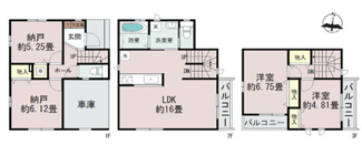 【間取り】 | 千葉市稲毛区轟町一丁目　新築分譲住宅A号棟 | 千葉市稲毛区轟町１丁目　A号棟　２LDK＋２納戸