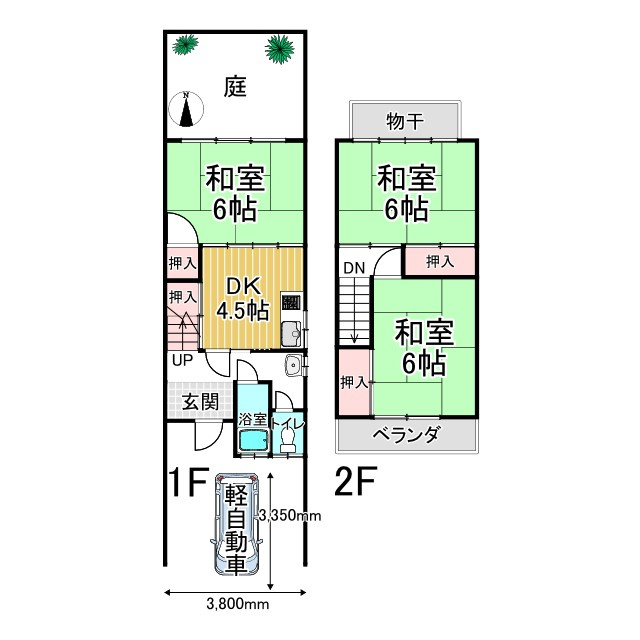 上賀茂南大路町 中古テラスの間取り