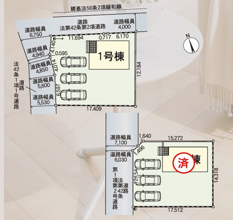 Cradlegarden　 小美玉市羽鳥　第12　1の区画図|並列駐車可能で車庫入れラクラクです。気になる他の物件と合わせての現地ご案内も可能です。HPから、またお電話でも、お気軽にお問い合わせください。

